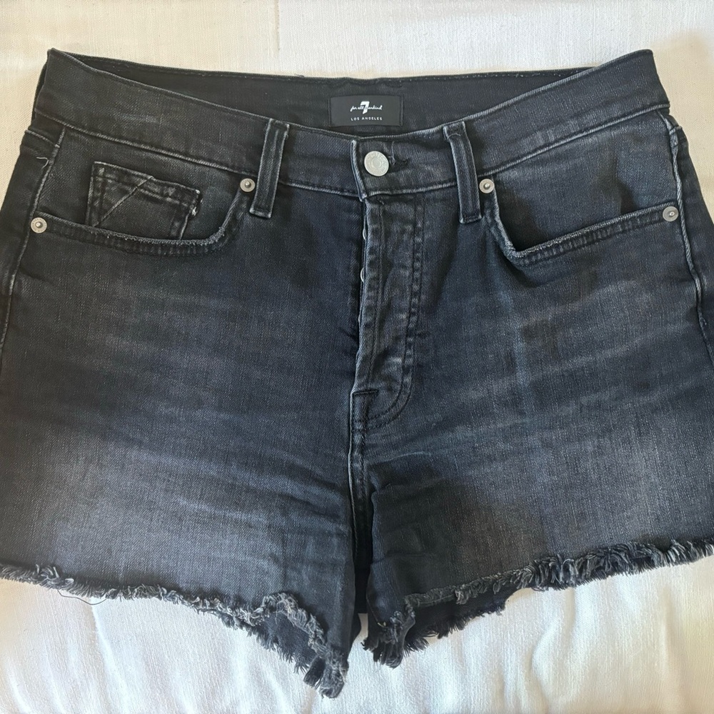 7 For all Mankind black jean shorts